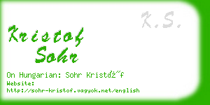 kristof sohr business card